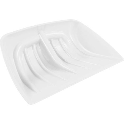 Schneeschaufel mit PP-Kunststoffblatt für Kies, Erde, Laub, Garten und Bauarbeiten, sauber, weiß (1/5)