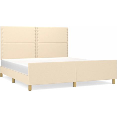 Maison Exclusive - Giroletto senza Materasso Crema 180x200 cm in Tessuto (1/5)