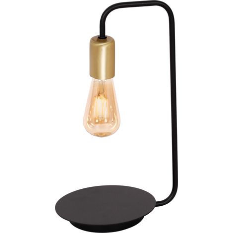 Lampe de table indus noir-or Brenda E27 15W Luminex