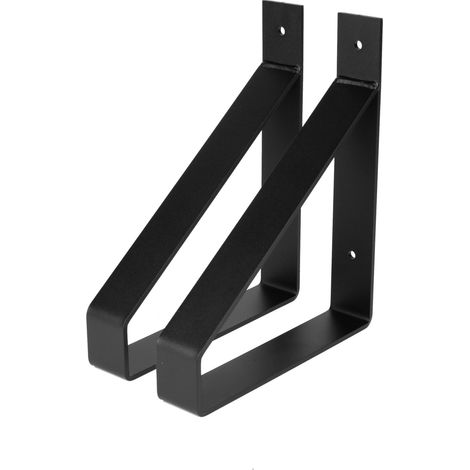 Équerre étagère noire style industriel 200 x 250 mm - Set 2 (1/4)