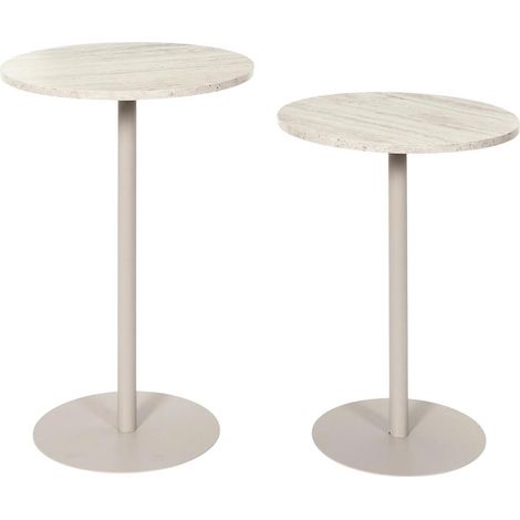 Lot de 2 Tables d'Appoint "Terra Nova" 52cm Beige