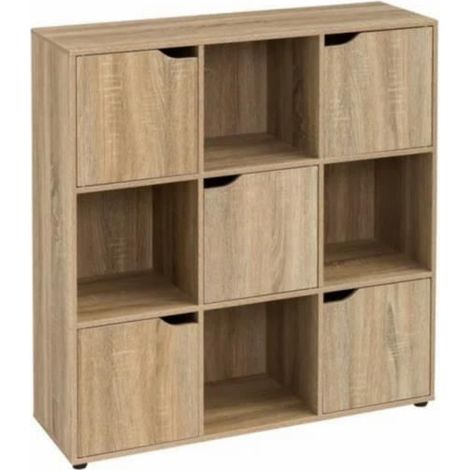 Bibliothèque meuble ètagère meuble de rangement coloris naturel - Longueur 89 x Profondeur 29 x Hauteur 90 cm (1/4)