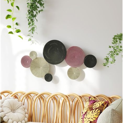 Decoración mural de metal, set de 8 discos multicolores, 110 x 7 x 58 cm DESVIAE (1/5)