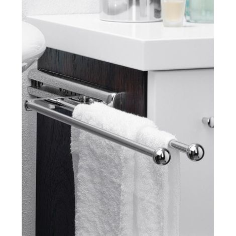 Porte-serviettes à 2 barres chromé - longueur 410 mm - KESSEBÖHMER (1/2)