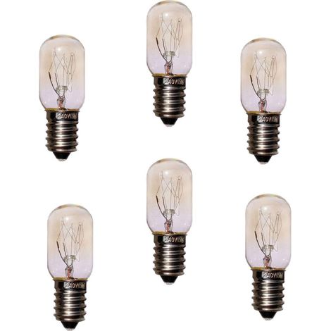 Ampoules Sel Himalaya - Lot de 6 - Verre T20 E14 - Lumière Chaude 360° - Four Micro-ondes - 14W 230V (1/5)