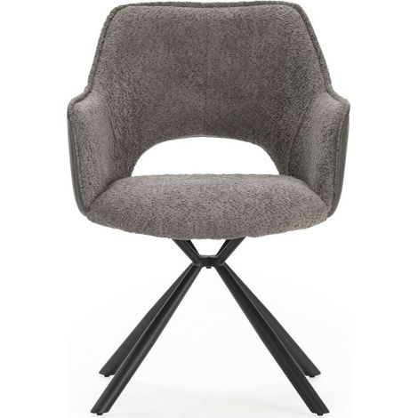 Pack de 2 sillones modelo Oliver tapizado textil gris, 81cm(alto) 60cm(ancho) 62cm(largo) (1/5)