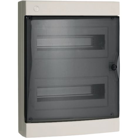 Centralino 24 moduli con portella fumè pablo ip40 design bianco ip40 dsg 24 w bocchiotti b04086 (1/2)