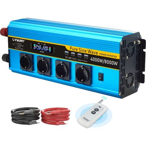 Inversor de onda sinusoidal pura, compatible con enchufes europeos, 24V-220V-8000W (1/2)