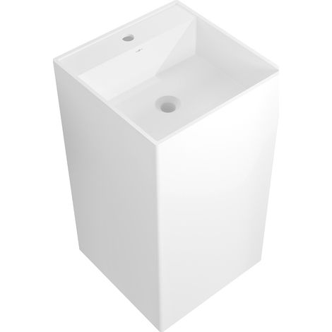 Mexen Belen lavabo independiente de conglomerado 45 x 45 cm, blanco mate - 26604500 (1/5)