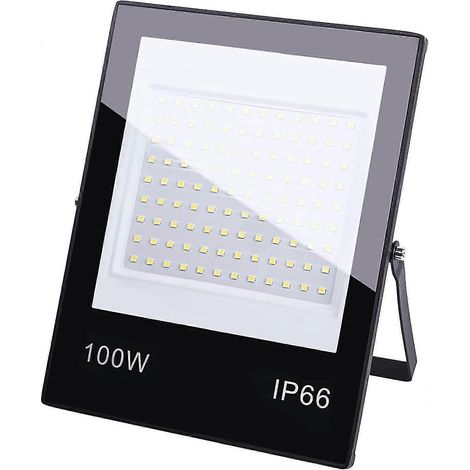 Projecteur LED extérieur 100 W anti-éblouissement, blanc froid 6500 K, étanche IP66, 10 000 lm, équivalent halogène. (1/5)
