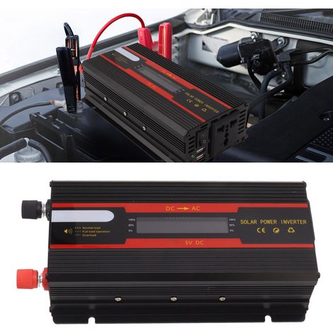 Convertisseur de puissance double usage 1000 W pour voiture et maison avec écran LCD, onduleur solaire universel double tension 12 V/24 V-220 V (1/5)
