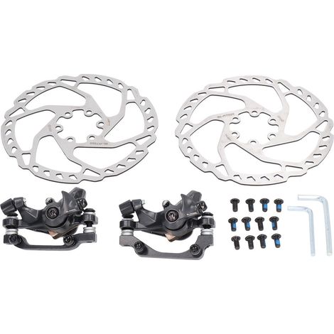 Convient aux groupes de freins à disque avant et arrière des vélos, y compris deux disques de 160 mm, en alliage d'aluminium, convient également aux VTT. (1/5)