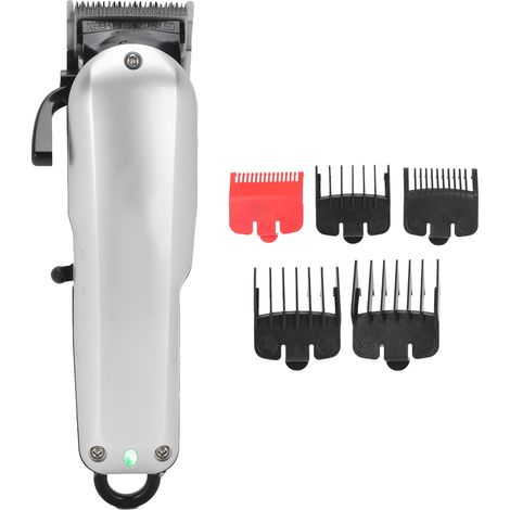 Tondeuse à cheveux électrique rechargeable pour hommes, prise standard américaine 100-240V, argent. (1/5)