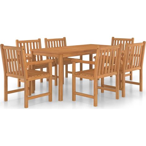 Maison Exclusive - Set da pranzo da giardino 7 pz 160x80 cm in legno massello di teak