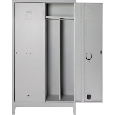 Armadio metallo spogliatoio sporco/pulito 80x40x180 cm con serraura a chiave