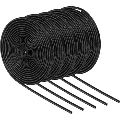 5Pcs Gaine Cable Tressé Isolante 2mm ID 3 Mètre Long Noir Gaine en Fibre de Verre Enduite de Silicone Haute Température pour Conduites de Tuyaux Automobiles et Câblage Électrique (1/5)