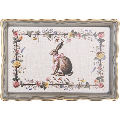 Plateau de Service en Plastique Beige pour Boissons et Collations 31 x 22 x 2 cm - PANGIVO (1/2)
