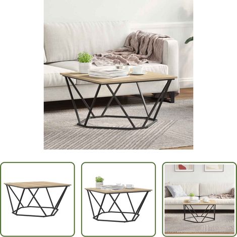 Holz Couchtisch - Couchtisch Sonoma-Eiche 80 x 80 x 45 cm (1/5)