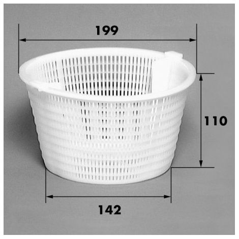 Skimmer de piscine – Panier 199mm haut – Diamètre bas 142mm – Hauteur 110mm – Pour nettoyage efficace – Pools