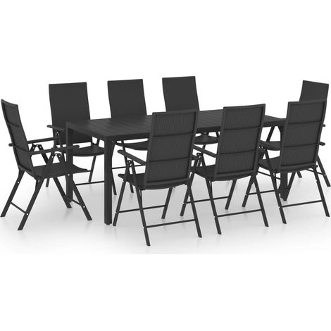 Maison Exclusive - Set da Pranzo da Giardino 9 pz Nero (1/5)