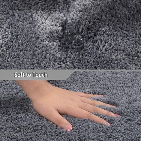 Alfombrilla de baño antideslizante - Alfombrilla de ducha - Alfombrilla de baño - Alfombrilla de suelo - Accesorios de baño - Forma de abanico - Gris - 45 x 100 cm - Poliéster (1/4)