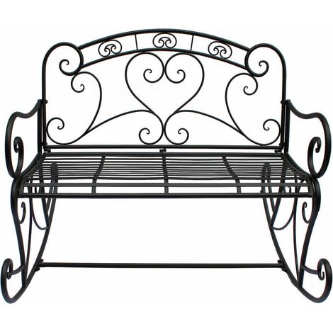 Metall Schaukelbank 2-Sitzer - 110 x 101 x 94 cm - Outdoor Lounge Garten Bank Schaukelstuhl Parkbank