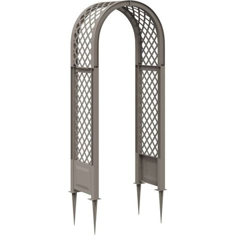 Arche de roses avec épines, grise, 97 x 43 x 218 cm, en matériau PP. (1/5)