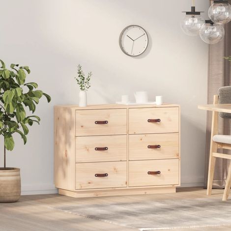 Sideboard 100x40x75 cm Solid Wood Pine vidaXL (1/5)