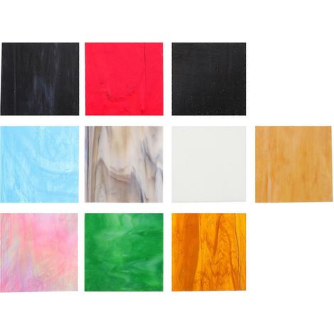 10 feuilles de verre coloré, mosaïque en verre cathédrale, ornement décoratif (1/5)