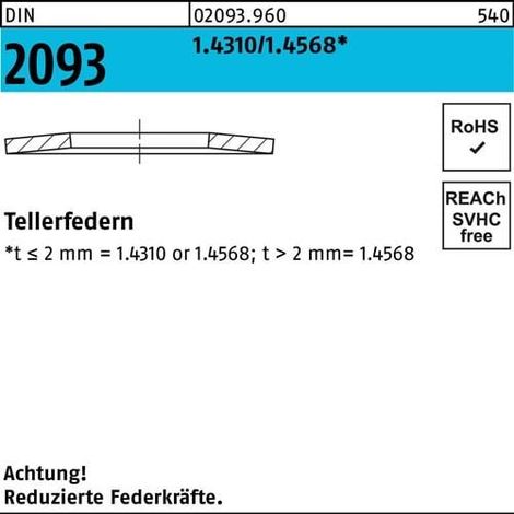 Rondelle élastique DIN 2093 8x 4,2x0,3 1.4310/1.4568 200 pièces