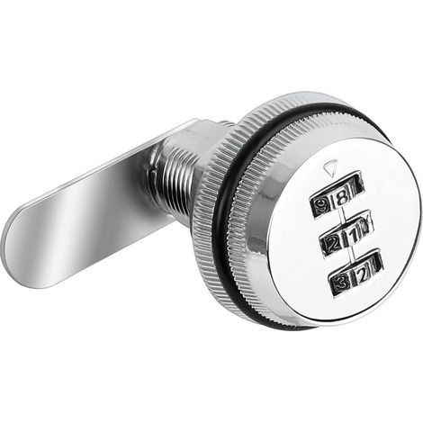 Serrure à code 3 chiffres en alliage de zinc pour tiroir, casier ou placard – serrure à came sans clé, facile à installer et réglable