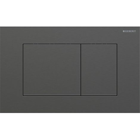 Placca Geberit Sigma40 Square Inox Nero Spazzolato Doppio Tasto  115.629.QD.1 Inox nero Cromo spazzolato