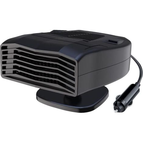 Tragbare 12-V-Autoheizung, 150-W-Windschutzscheibenenteiser, 2-in-1-Mini-Heiz-/Kühlventilator, Zigarettenanzünderstecker mit 360°-Drehfuß