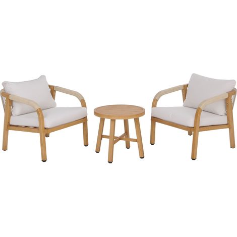 Ensemble de salon en aluminium HWC-P82, salon de jardin, ensemble pour balcon (chaise et table), tis (1/5)