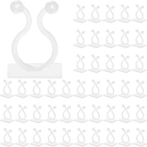 80 plastic wall clips for cables, white mounting brackets for storage (1/5)