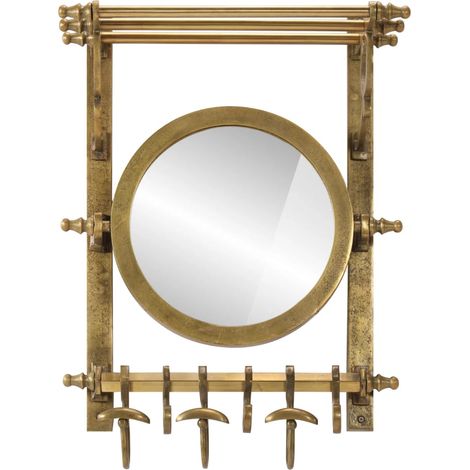Maison Exclusive - Porte-bagages avec cintres et miroir mural aluminium (1/5)