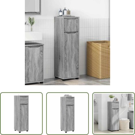 Rangement salle de bain -  Cabinet de salle de bain Gris Sonoma 30,5 x 30 x 101 cm (1/5)