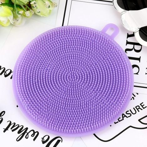 Brosse à vaisselle en silicone alimentaire, brosse de nettoyage pour cuisine, casseroles et assiettes (1/5)