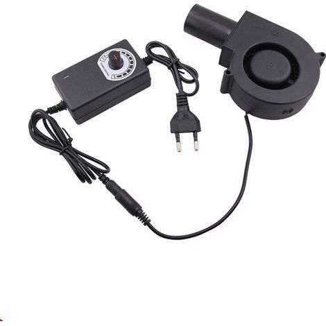Ventilateur Turbine ,Ventilateur Radial Réglable avec Variateur de Vitesse et Sortie d'air, pour Cheminées, Pique Niques, Camping, Barbecues, Climatisation et Ventilation (1/5)