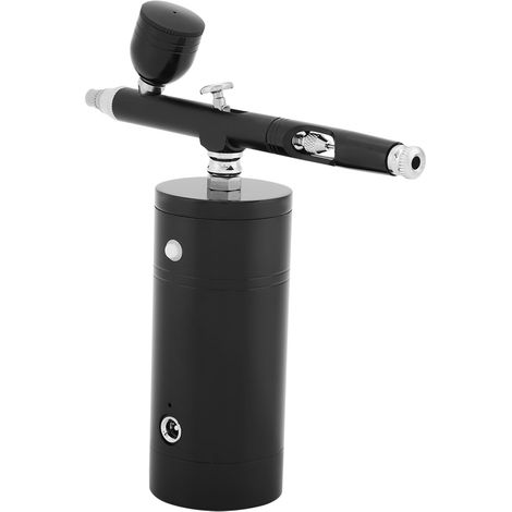 Mini-Airbrush-Kompressor 0,3 mm, schwarz, 7-cm³-Tank, komplettes USB-8,4-V-Set für Make-up, Nagelkunst, Tattoos und Modellbau. (1/5)