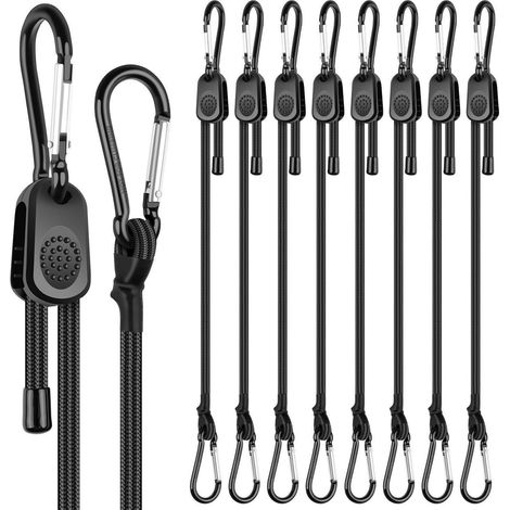 Spanngummi mit Haken 30cm, 8 Stück, verstellbar, bis 200 Pfund Zugkraft (1/5)