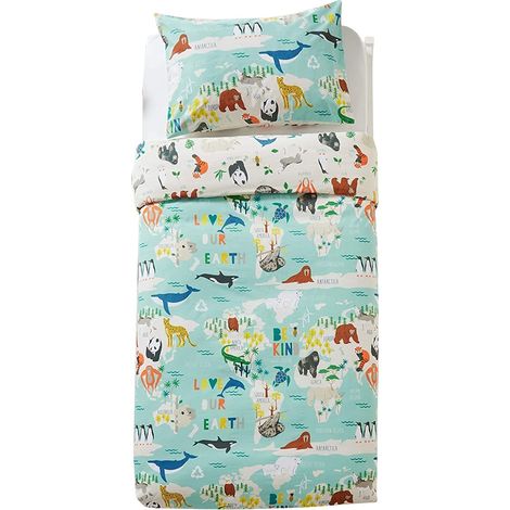 Housse de Couette et taie Set, Coton, Bleu, Toddler (1/4)