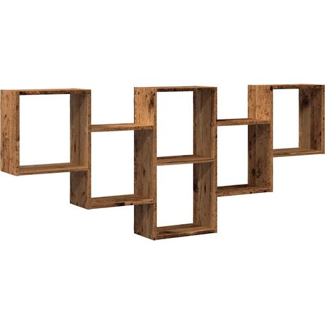 Maison Exclusive - Wandregal Altholz-Optik 159x18x66 cm Holzwerks