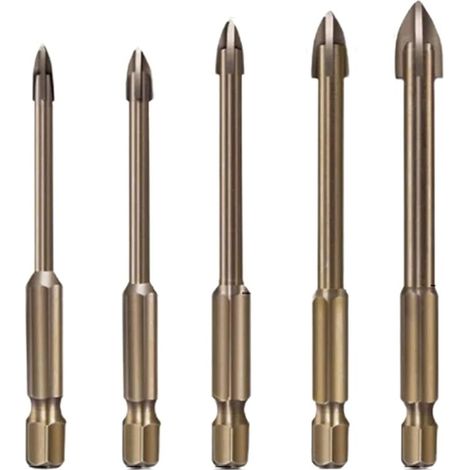 5 Pieces Highefficiency Universal Drilling Tools Drill Bit Set2, Thickened High Hardness Accessory Tools Carbide Drill Bit Set Multifunctional Phillips Alloy Drill Bits