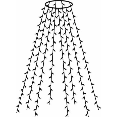 Baumvorhang 160 LED 8 Stränge je 20 LED, Strang 2,0 m, IP44, mit Timer (1/5)