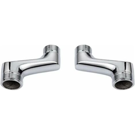 Raccord de douche coud de comptoir 2 pices, rducteur de coude en laiton, bras pivotant rglable, raccordement coud de comptoir mural, connexion dcale G3/4 G1/2, Chrome (1/4)