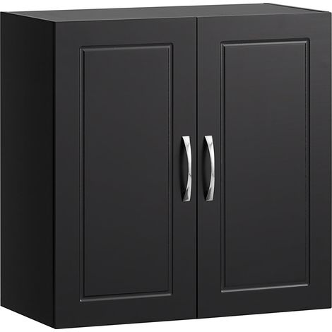 Mueble de Pared Armario suspendido con 2 Puertas Armario Colgante para Baño con Balda Ajustable Negro 60 x 30 x 60 cm FRG231-SCH SoBuy ES