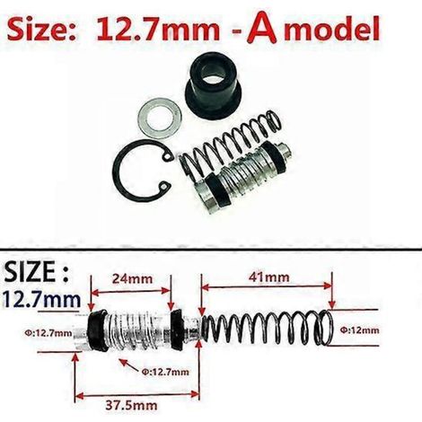 Kit de réparation de piston de maître-cylindre et de pompe de frein/embrayage de moto (11 mm, 12,7 mm, 14 mm, 16 mm) - Accessoires de réparation inclus (1 kit - 12,7 mm - A) (1/5)