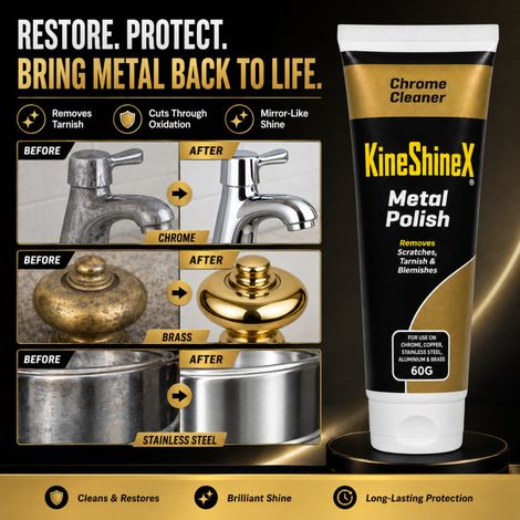 KineShineX Multi-Purpose Metal Polishing Paste diminishes scratches and oxidation stains, restoring shine and lasting luster. (1/5)