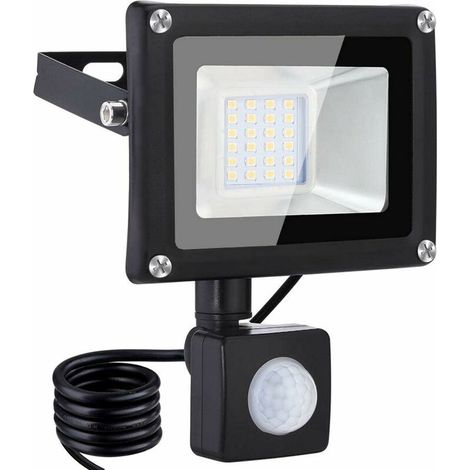 20W 2000LM LED Floodlight with Motion Sensor Cool White, Outdoor LED Spotlight with Sensor, Outdoor Lighting with Sensor, 3000K Warm White, IP65 Waterproof for Garden, Garage, Entrance